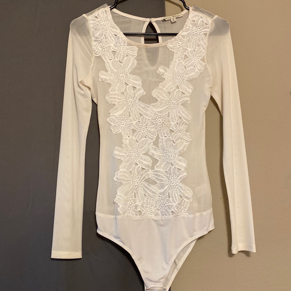 White see through body suit